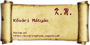 Kővári Mátyás névjegykártya